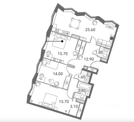 Продажа 4-комнатной квартиры 94,3 м², 16/16 этаж