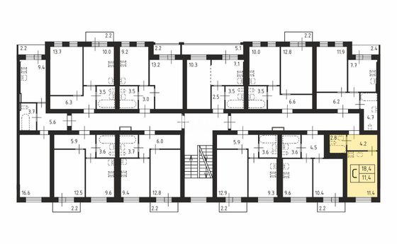 Продажа квартиры-студии 18,4 м², 4/4 этаж