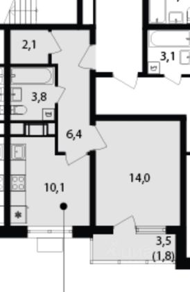 Продажа 1-комнатной квартиры 39,9 м², 6/25 этаж