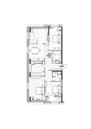 Продажа 3-комнатной квартиры 112,7 м², 24/24 этаж