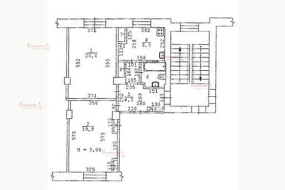 Продажа 2-комнатной квартиры 61 м², 2/4 этаж