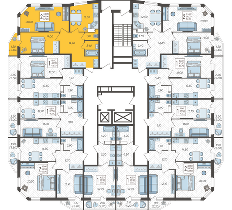 Продажа 2-комнатной квартиры 67,2 м², 8/16 этаж