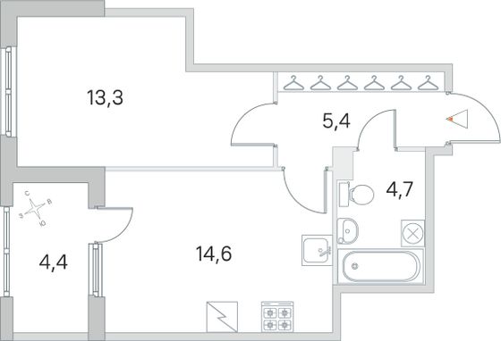 Продажа 1-комнатной квартиры 40,2 м², 1/5 этаж