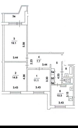 Продажа 3-комнатной квартиры 74 м², 9/16 этаж