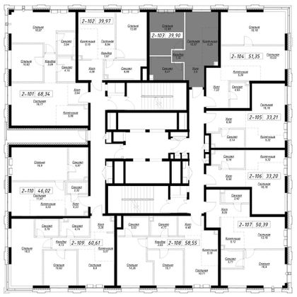 Продажа 1-комнатной квартиры 39,9 м², 12/36 этаж
