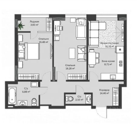 Продажа 3-комнатной квартиры 77,3 м², 4/25 этаж