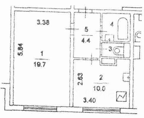 Продажа 1-комнатной квартиры 38,2 м², 12/22 этаж