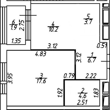 Продажа 1-комнатной квартиры 43 м², 32/34 этаж