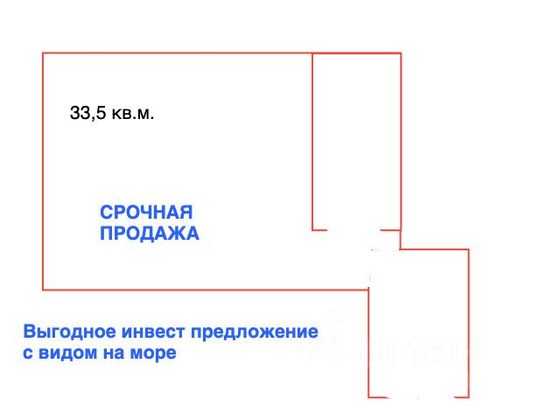 Продажа квартиры-студии 33,5 м², 4/4 этаж