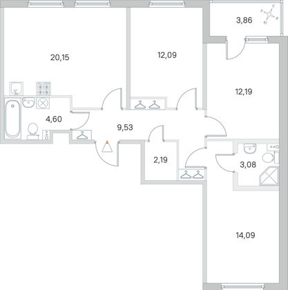 Продажа 3-комнатной квартиры 79,8 м², 1/4 этаж
