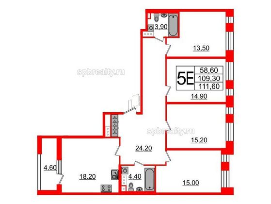 Продажа 4-комнатной квартиры 112 м², 9/10 этаж