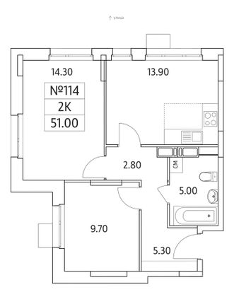 Продажа 2-комнатной квартиры 51 м², 18/25 этаж