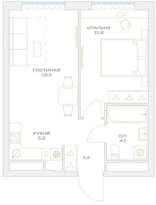 Продажа 2-комнатной квартиры 37,7 м², 11/23 этаж