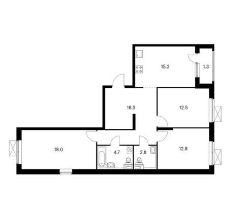 Продажа 3-комнатной квартиры 85,8 м², 3/16 этаж