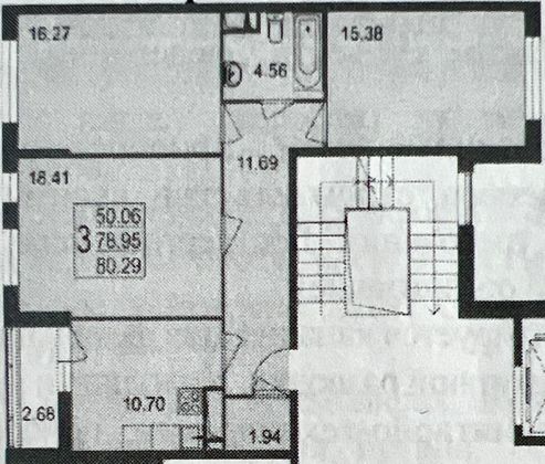 Продажа квартиры со свободной планировкой 79,2 м², 2/9 этаж