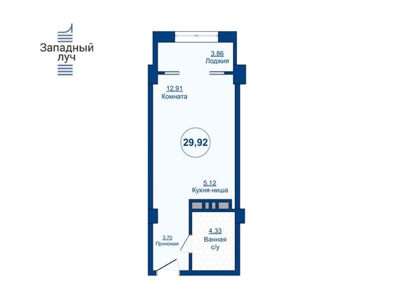 Продажа квартиры-студии 29,9 м², 18/23 этаж