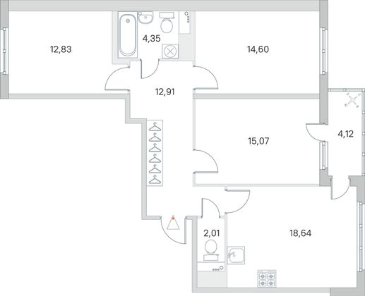 Продажа 3-комнатной квартиры 82,5 м², 4/8 этаж