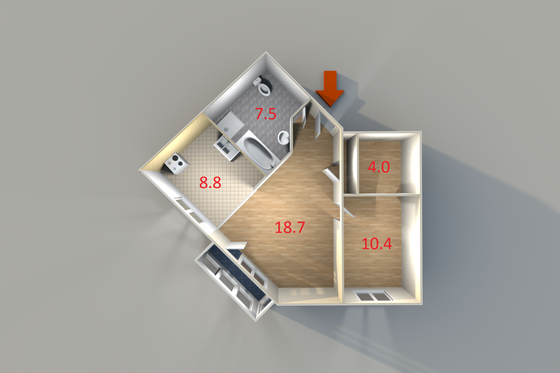 Продажа 2-комнатной квартиры 50,4 м², 2/4 этаж
