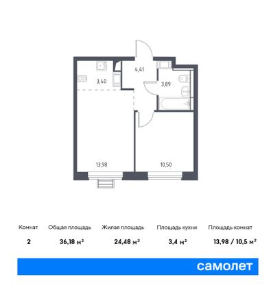 36,2 м², 1-комн. квартира, 5/17 этаж