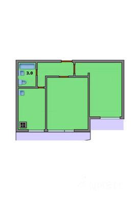 Продажа 2-комнатной квартиры 49,9 м², 3/16 этаж