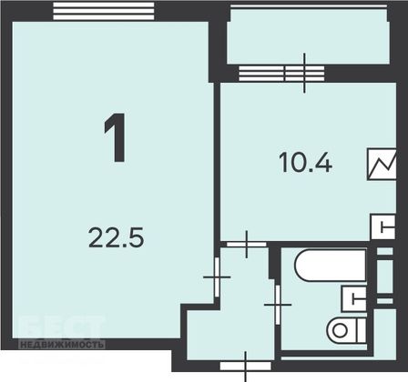 Продажа 1-комнатной квартиры 39,2 м², 7/15 этаж