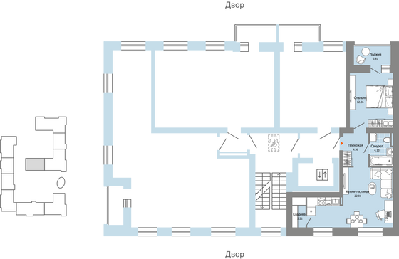 Продажа 2-комнатной квартиры 48 м², 8/9 этаж