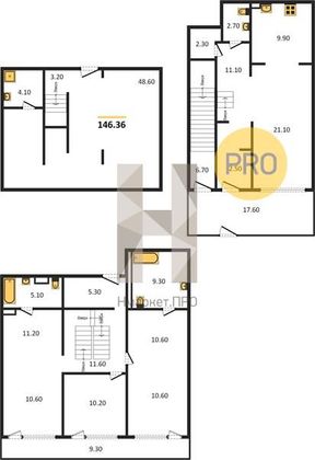Продажа 3-комнатной квартиры 146,4 м², 1/9 этаж