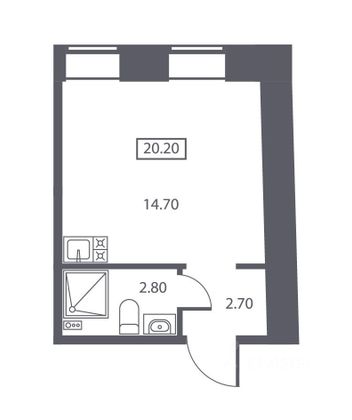 Продажа квартиры-студии 20,2 м², 2/4 этаж