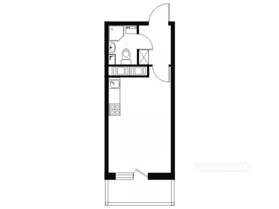 Продажа квартиры-студии 26,3 м², 14/25 этаж