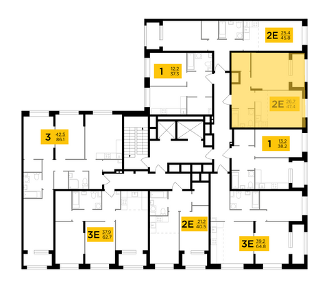Продажа 2-комнатной квартиры 47,4 м², 16/17 этаж