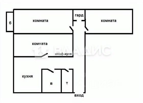 Продажа 3-комнатной квартиры 52,6 м², 4/4 этаж