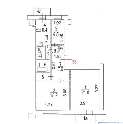 Продажа 3-комнатной квартиры 70 м², 5/9 этаж