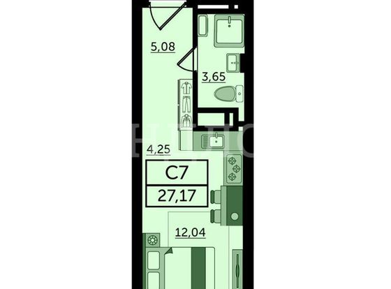 Продажа квартиры-студии 28 м², 11/25 этаж