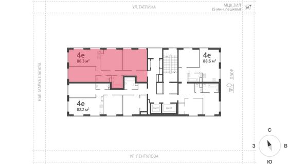 Продажа 3-комнатной квартиры 86,3 м², 4/15 этаж