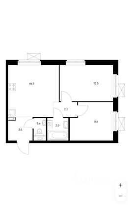 Продажа 2-комнатной квартиры 49,1 м², 5/25 этаж