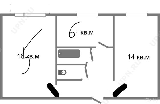 Продажа 2-комнатной квартиры 44 м², 1/5 этаж