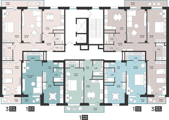 Продажа 3-комнатной квартиры 102,8 м², 16/16 этаж