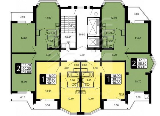 40 м², 1-комн. квартира, 17/17 этаж