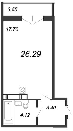 Продажа квартиры-студии 26,3 м², 13/18 этаж
