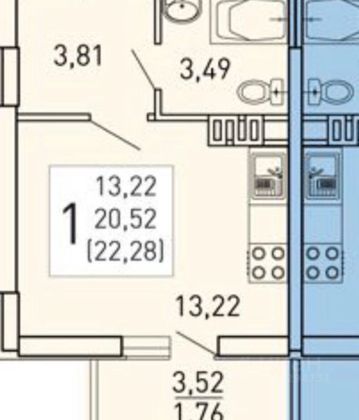 Продажа квартиры-студии 23 м², 7/10 этаж