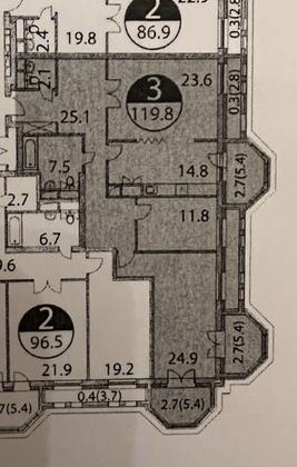 Продажа 3-комнатной квартиры 119,8 м², 14/32 этаж