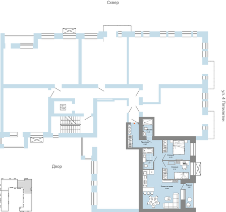 Продажа 3-комнатной квартиры 67 м², 3/8 этаж