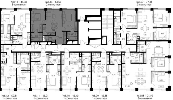 Продажа 2-комнатной квартиры 64,7 м², 8/10 этаж