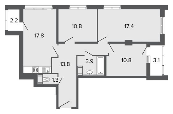 Продажа 4-комнатной квартиры 75,8 м², 5/24 этаж