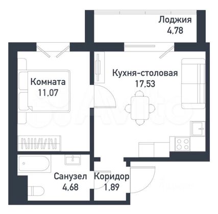 Продажа 1-комнатной квартиры 40 м², 7/10 этаж