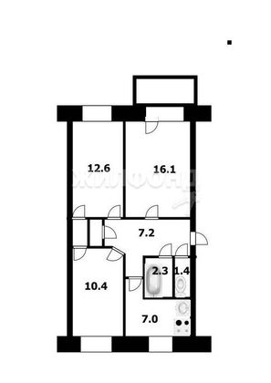 Продажа 3-комнатной квартиры 57,4 м², 5/5 этаж