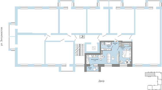 Продажа 2-комнатной квартиры 45 м², 5/7 этаж