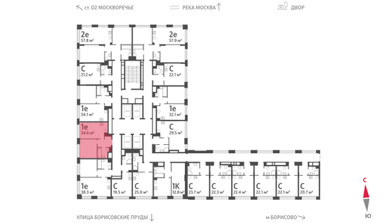 Продажа 1-комнатной квартиры 34,6 м², 3/30 этаж