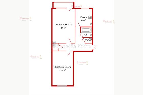 Продажа 2-комнатной квартиры 45 м², 4/5 этаж
