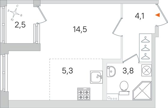 Продажа квартиры-студии 29 м², 1/4 этаж
